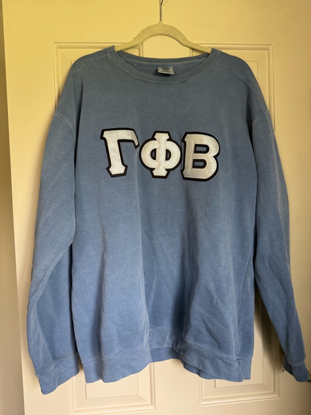 Gamma Phi Beta comfort colors blue crewneck sweatshirt